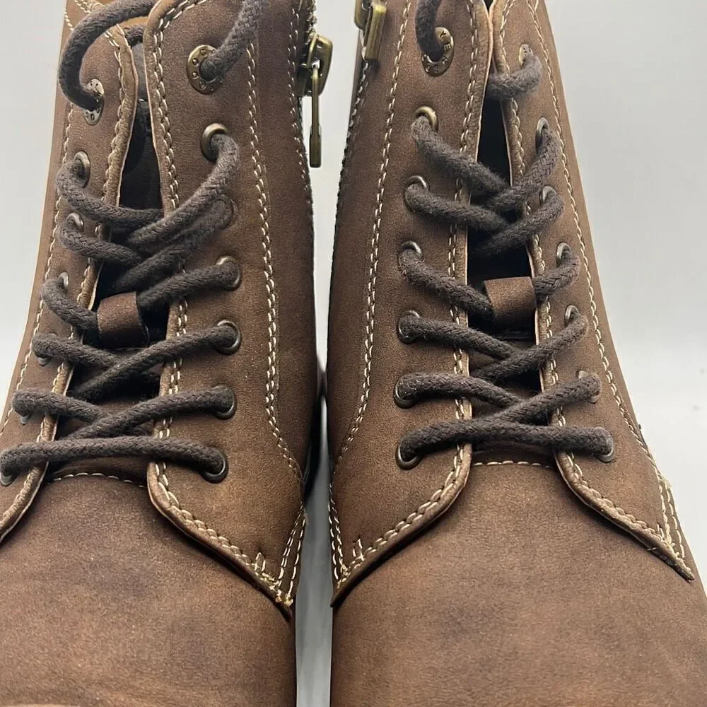 Dockers Mens Rawls Rugged Lace-up Synthetic Leather Lugged Sole Cap Toe Boot M11